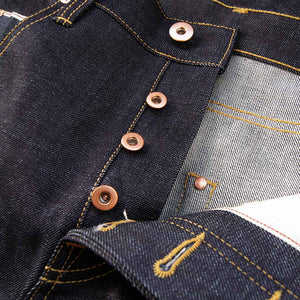 Dside Products Knöpfe und Nieten aus unbehandeltem Kupfer, hidden rivets und Selvedge Jeans Details.